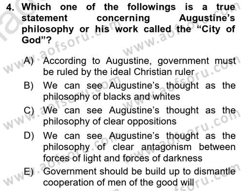 Political Thought Dersi 2022 - 2023 Yılı Yaz Okulu Sınav Soruları 4. Soru