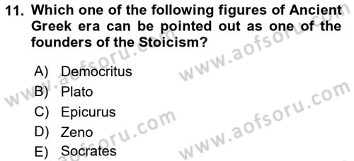Political Thought Dersi 2023 - 2024 Yılı (Vize) Ara Sınav Soruları 11. Soru