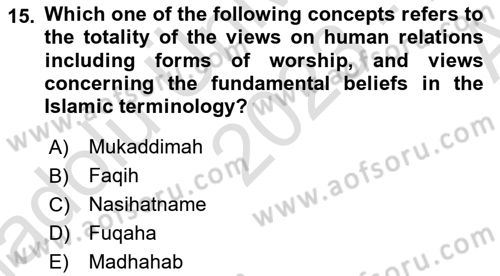 Political Thought Dersi 2023 - 2024 Yılı (Vize) Ara Sınav Soruları 15. Soru
