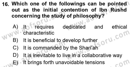 Political Thought Dersi 2023 - 2024 Yılı (Vize) Ara Sınav Soruları 16. Soru