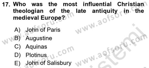 Political Thought Dersi 2023 - 2024 Yılı (Vize) Ara Sınav Soruları 17. Soru