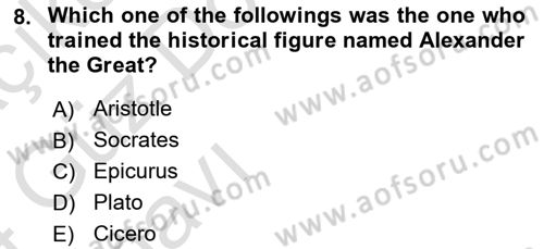 Political Thought Dersi 2023 - 2024 Yılı (Vize) Ara Sınav Soruları 8. Soru