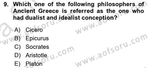 Political Thought Dersi 2023 - 2024 Yılı (Vize) Ara Sınav Soruları 9. Soru
