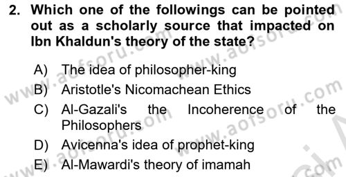 Political Thought Dersi 2023 - 2024 Yılı (Final) Dönem Sonu Sınav Soruları 2. Soru