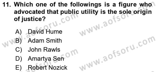 Political Thought Dersi 2023 - 2024 Yılı Yaz Okulu Sınav Soruları 11. Soru