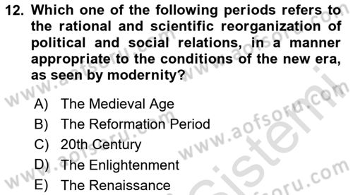 Political Thought Dersi 2024 - 2025 Yılı (Final) Dönem Sonu Sınav Soruları 12. Soru