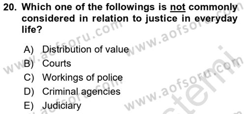 Political Thought Dersi 2024 - 2025 Yılı (Final) Dönem Sonu Sınav Soruları 20. Soru