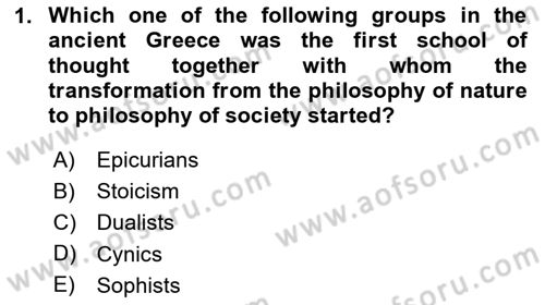 Political Thought Dersi 2024 - 2025 Yılı Yaz Okulu Sınav Soruları 1. Soru