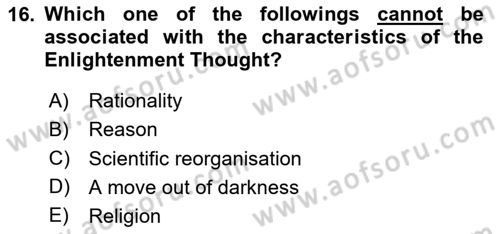 Political Thought Dersi 2024 - 2025 Yılı Yaz Okulu Sınav Soruları 16. Soru