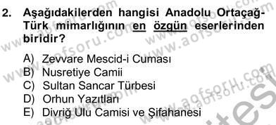 Mimarlik Tarihi Dersi 2012 - 2013 Yılı (Vize) Ara Sınav Soruları 2. Soru