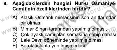 Mimarlik Tarihi Dersi 2012 - 2013 Yılı (Vize) Ara Sınav Soruları 9. Soru