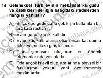 Mimarlik Tarihi Dersi 2013 - 2014 Yılı (Final) Dönem Sonu Sınav Soruları 14. Soru