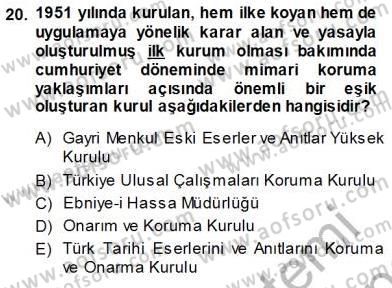 Mimarlik Tarihi Dersi 2013 - 2014 Yılı (Final) Dönem Sonu Sınav Soruları 20. Soru