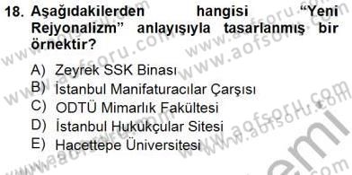 Mimarlik Tarihi Dersi 2014 - 2015 Yılı (Vize) Ara Sınav Soruları 18. Soru