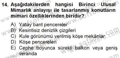 Mimarlik Tarihi Dersi 2014 - 2015 Yılı (Final) Dönem Sonu Sınav Soruları 14. Soru