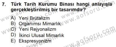 Mimarlik Tarihi Dersi 2014 - 2015 Yılı (Final) Dönem Sonu Sınav Soruları 7. Soru