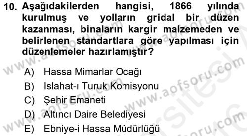 Mimarlik Tarihi Dersi 2015 - 2016 Yılı (Vize) Ara Sınav Soruları 10. Soru