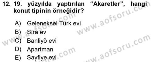 Mimarlik Tarihi Dersi 2015 - 2016 Yılı (Final) Dönem Sonu Sınav Soruları 12. Soru