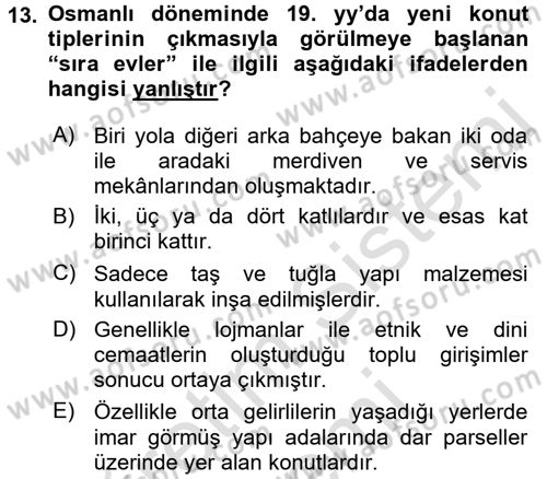 Mimarlik Tarihi Dersi 2015 - 2016 Yılı (Final) Dönem Sonu Sınav Soruları 13. Soru
