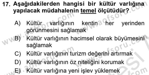 Mimarlik Tarihi Dersi 2015 - 2016 Yılı (Final) Dönem Sonu Sınav Soruları 17. Soru