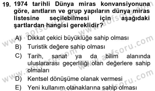 Mimarlik Tarihi Dersi 2015 - 2016 Yılı (Final) Dönem Sonu Sınav Soruları 19. Soru