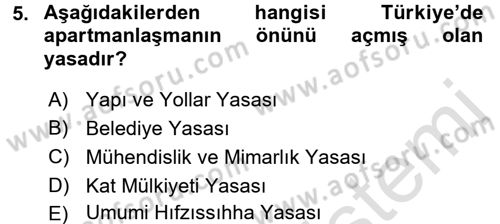 Mimarlik Tarihi Dersi 2015 - 2016 Yılı (Final) Dönem Sonu Sınav Soruları 5. Soru