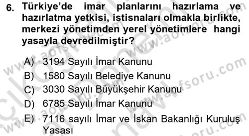 Mimarlik Tarihi Dersi 2015 - 2016 Yılı (Final) Dönem Sonu Sınav Soruları 6. Soru