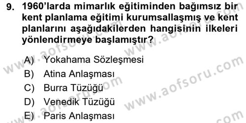 Mimarlik Tarihi Dersi 2015 - 2016 Yılı (Final) Dönem Sonu Sınav Soruları 9. Soru