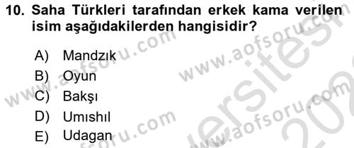 Türk Mitolojisi Dersi 2022 - 2023 Yılı (Final) Dönem Sonu Sınav Soruları 10. Soru