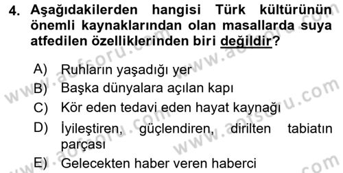 Türk Mitolojisi Dersi Ara Sınavı Deneme Sınav Soruları 4. Soru