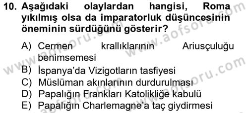 Siyasi Düşünceler Tarihi Dersi 2012 - 2013 Yılı (Vize) Ara Sınav Soruları 10. Soru