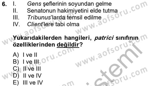 Siyasi Düşünceler Tarihi Dersi 2012 - 2013 Yılı (Vize) Ara Sınav Soruları 6. Soru