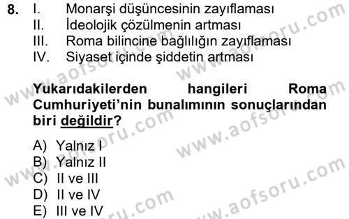 Siyasi Düşünceler Tarihi Dersi 2013 - 2014 Yılı (Vize) Ara Sınav Soruları 8. Soru