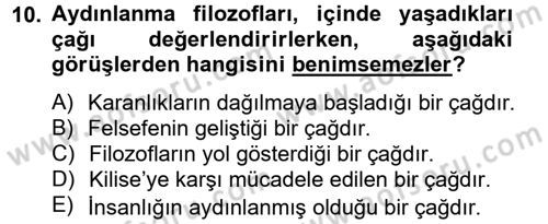 Siyasi Düşünceler Tarihi Dersi 2013 - 2014 Yılı (Final) Dönem Sonu Sınav Soruları 10. Soru