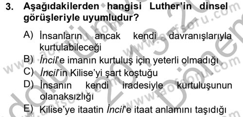 Siyasi Düşünceler Tarihi Dersi 2013 - 2014 Yılı (Final) Dönem Sonu Sınav Soruları 3. Soru