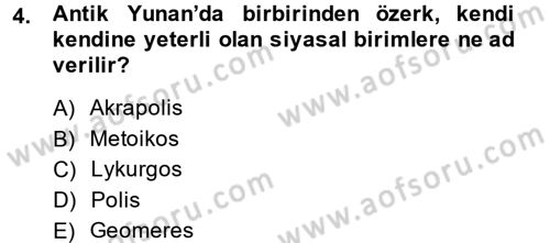 Siyasi Düşünceler Tarihi Dersi 2014 - 2015 Yılı (Vize) Ara Sınav Soruları 4. Soru