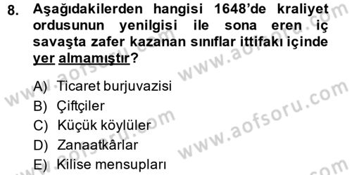 Siyasi Düşünceler Tarihi Dersi 2014 - 2015 Yılı (Final) Dönem Sonu Sınav Soruları 8. Soru