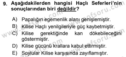 Siyasi Düşünceler Tarihi Dersi 2015 - 2016 Yılı (Vize) Ara Sınav Soruları 9. Soru