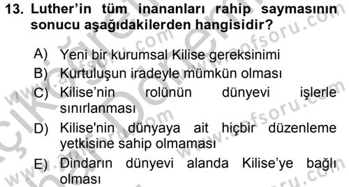 Siyasi Düşünceler Tarihi Dersi 2016 - 2017 Yılı (Vize) Ara Sınav Soruları 13. Soru