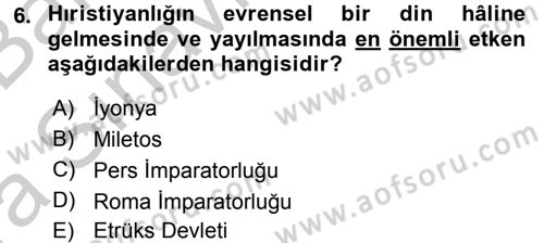 Siyasi Düşünceler Tarihi Dersi 2016 - 2017 Yılı (Vize) Ara Sınav Soruları 6. Soru