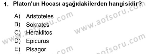 Siyasi Düşünceler Tarihi Dersi 2016 - 2017 Yılı (Final) Dönem Sonu Sınav Soruları 1. Soru