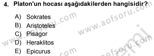 Siyasi Düşünceler Tarihi Dersi 2018 - 2019 Yılı 3 Ders Sınav Soruları 4. Soru
