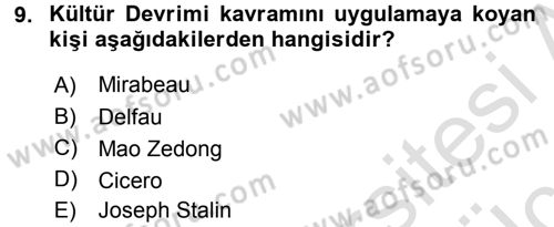 Siyasi Düşünceler Tarihi Dersi 2018 - 2019 Yılı 3 Ders Sınav Soruları 9. Soru
