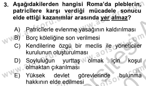 Siyasi Düşünceler Tarihi Dersi 2018 - 2019 Yılı Yaz Okulu Sınav Soruları 3. Soru