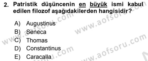 Siyasi Düşünceler Tarihi Dersi 2021 - 2022 Yılı Yaz Okulu Sınav Soruları 2. Soru