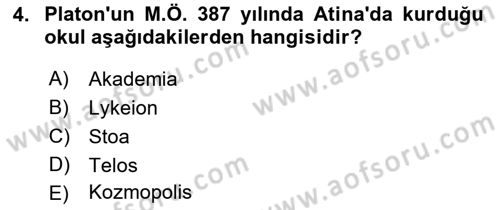 Siyasi Düşünceler Tarihi Dersi 2021 - 2022 Yılı Yaz Okulu Sınav Soruları 4. Soru
