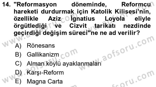 Siyasi Düşünceler Tarihi Dersi 2023 - 2024 Yılı (Vize) Ara Sınav Soruları 14. Soru