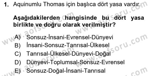 Siyasi Düşünceler Tarihi Dersi 2023 - 2024 Yılı Yaz Okulu Sınav Soruları 1. Soru
