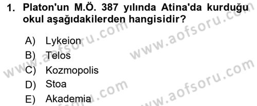 Siyasi Düşünceler Tarihi Dersi 2024 - 2025 Yılı (Vize) Ara Sınav Soruları 1. Soru