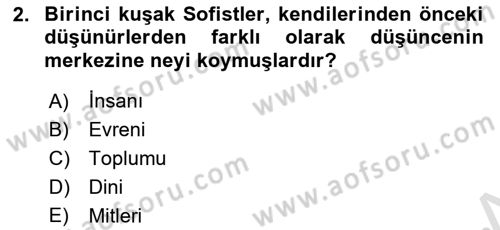 Siyasi Düşünceler Tarihi Dersi 2024 - 2025 Yılı (Vize) Ara Sınav Soruları 2. Soru